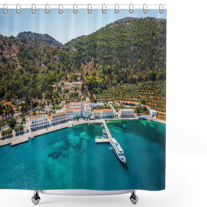 Personality  Panormitis In Symi Island, Greece Shower Curtains