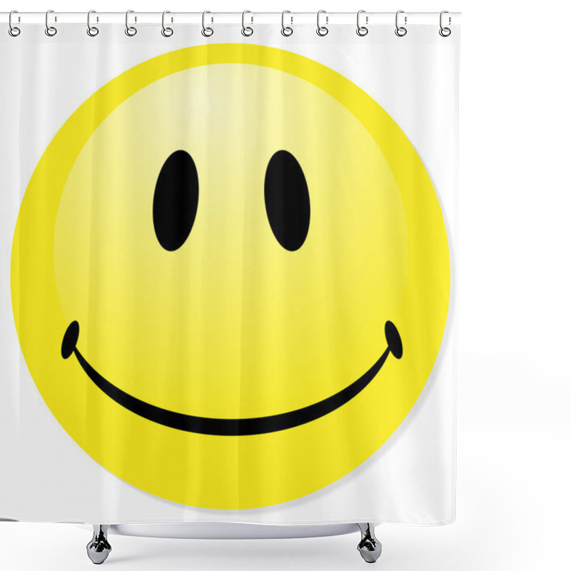 Personality  Vector Smiley Yellow Emoticon. Perfect For Icon, Button, Badge. Shower Curtains