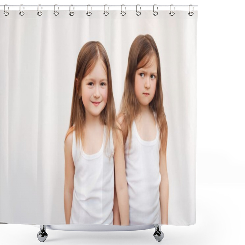 Personality  Happy Twin Sisters Shower Curtains