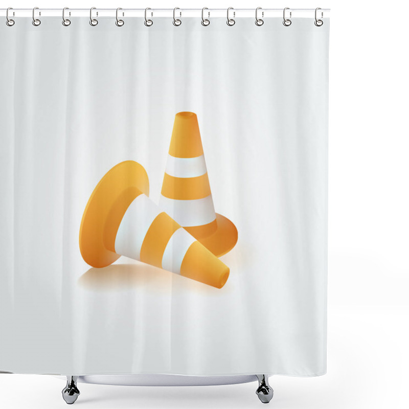 Personality  Traffic Cones,  Vector Illustration  Shower Curtains