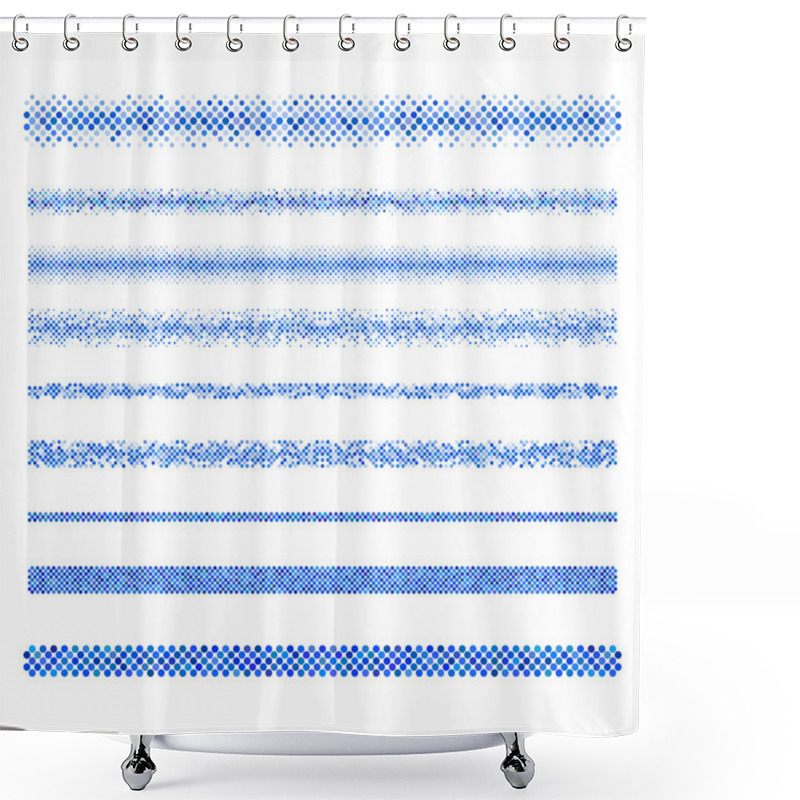 Personality  Web Design Elements - Blue Page Divider Line Set Shower Curtains