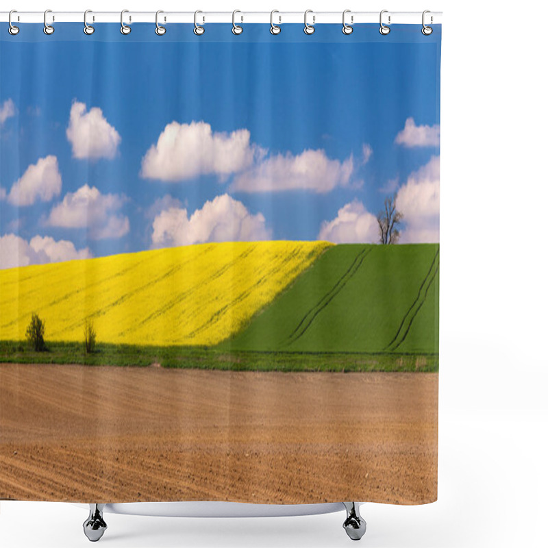 Personality  Beautiful Summer Rural Landscape Shower Curtains