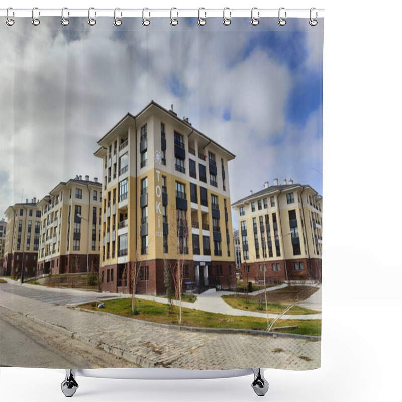 Personality  Ankara, Turkiye, December 2, 2024, Turkey's TOK 2023 Projects Showcase Modern, Affordable Housing: A Commitment To Urban Development, Community Living, And Architectural Simplicity Across The Nation. Shower Curtains