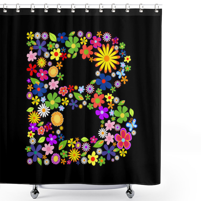 Personality   Flower Font Shower Curtains