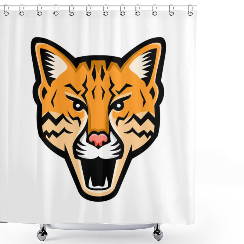 Personality  Ocelot Head Front Mascot Shower Curtains