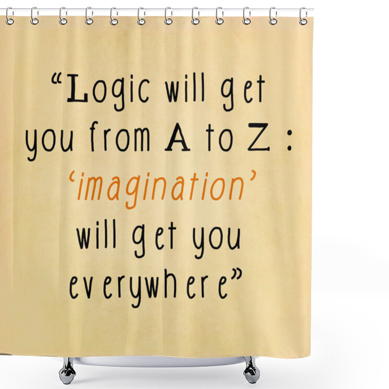 Personality  Inspirational Quote Words By Albert Einstein On Note Paper Backg Shower Curtains