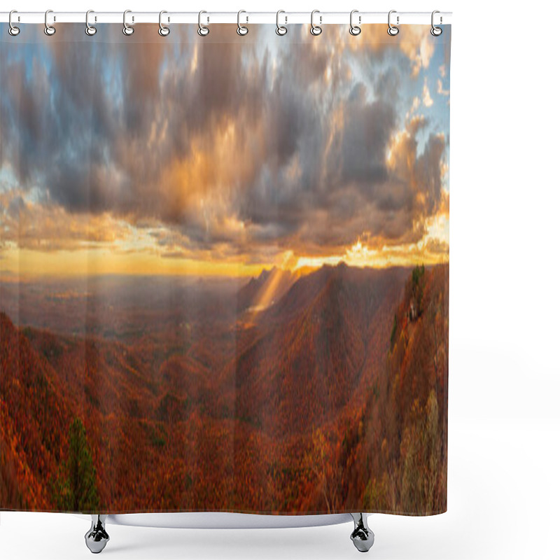 Personality  Table Rock State Park, South Carolina, USA At Dusk In Autumn. Shower Curtains