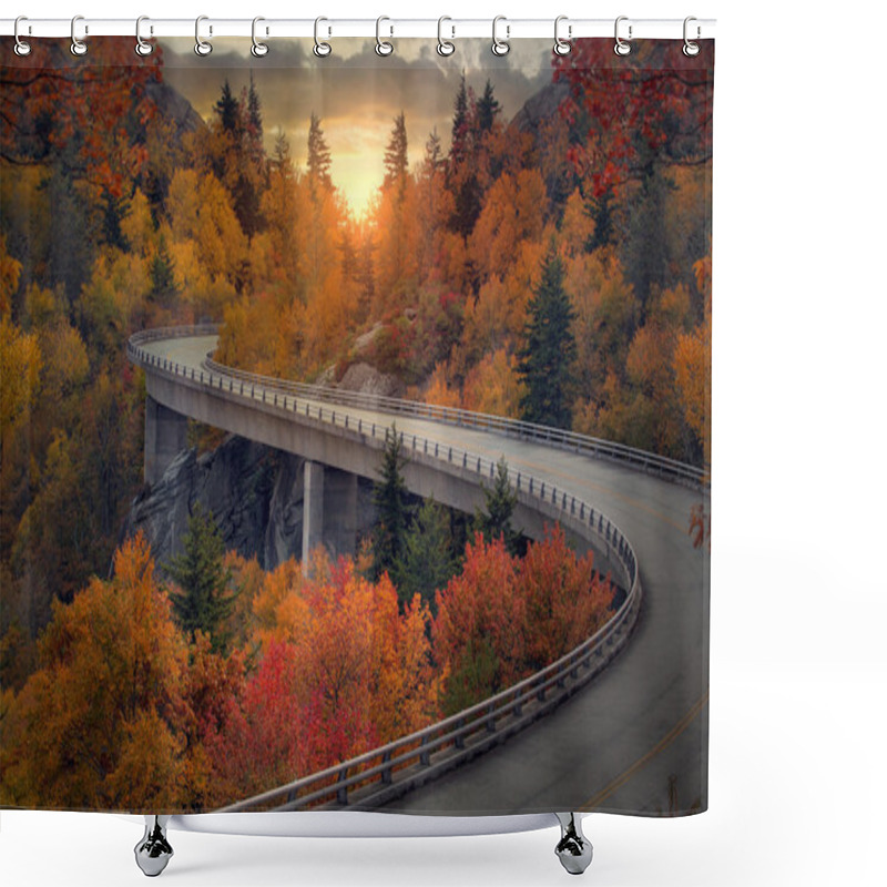 Personality  Curvy Autumn Road Shower Curtains