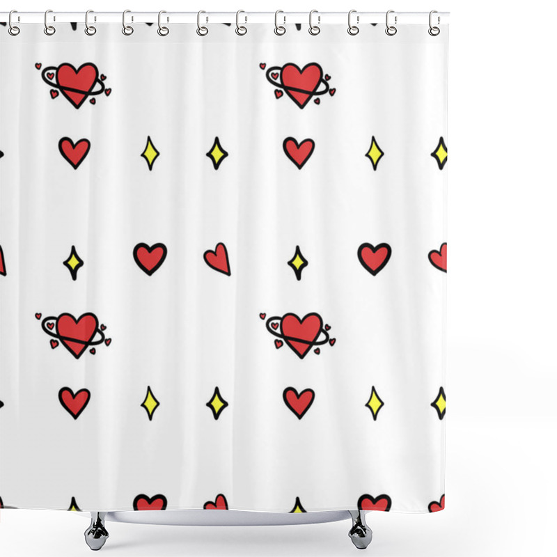 Personality  Cute Valentine's Day Seamless Pattern. Good For Any Project. Shower Curtains