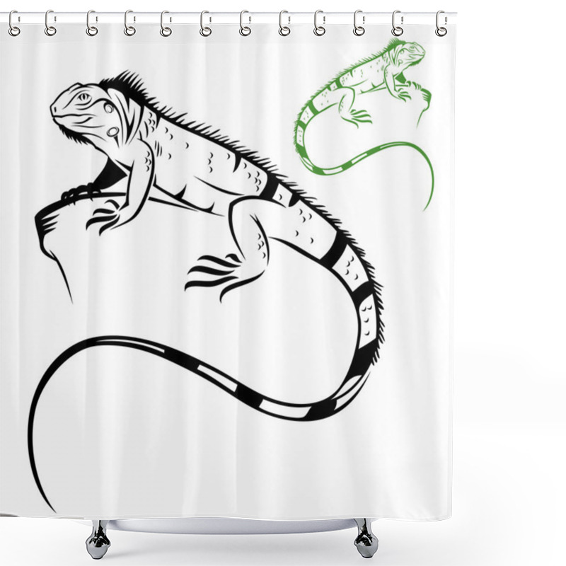 Personality  Iguana Label Shower Curtains