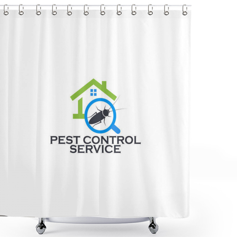 Personality  Pest Control Service Logo Concept. Prevention, Extermination And Disinfection Of The House From Insects, Fungi And Small Rodents. Forgiving Parasites Professional Company, Vector Logotype Shower Curtains