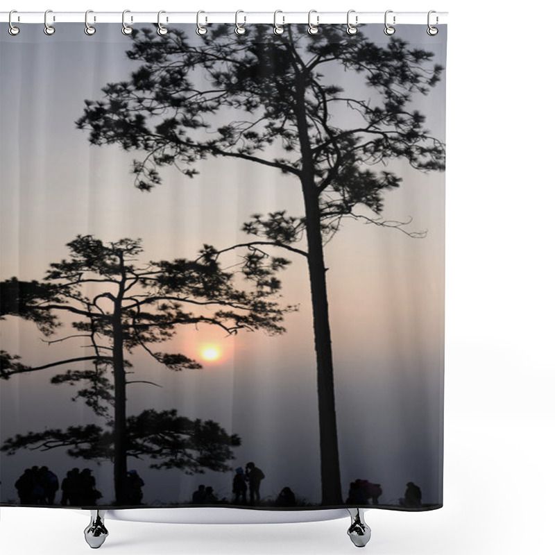 Personality  Sunrise At Phu Kradueng, Loei Shower Curtains