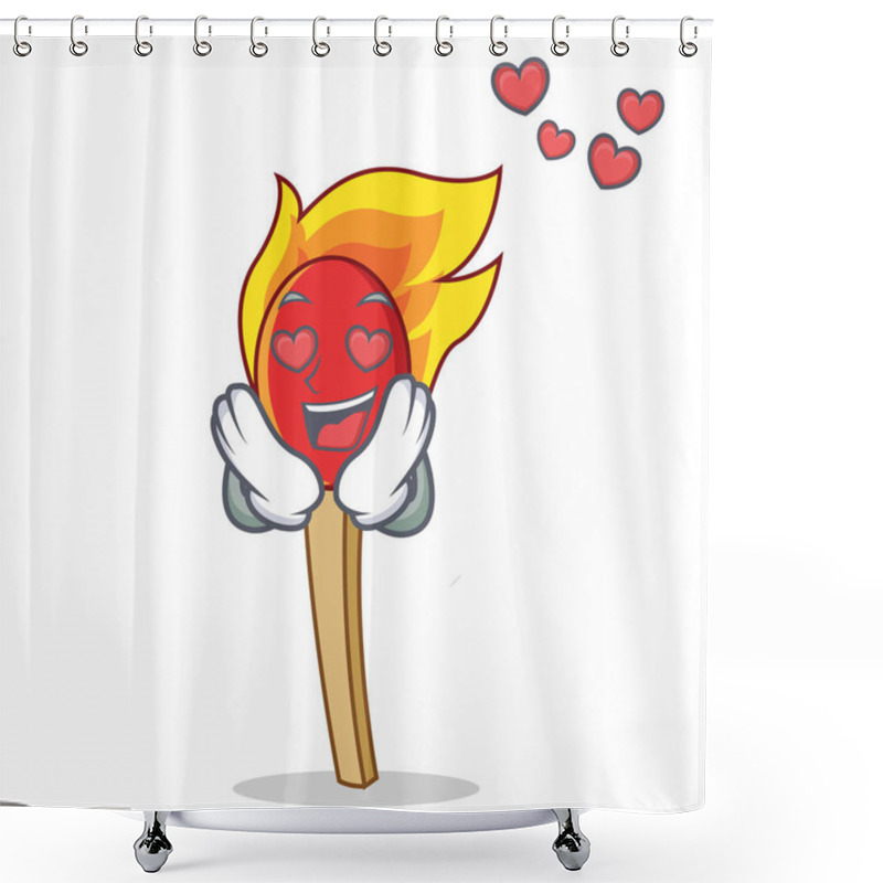 Personality  In Love Match Stick Mascot Cartoon Shower Curtains