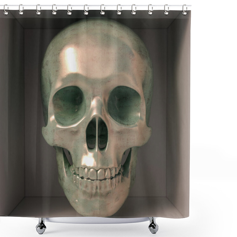 Personality  Golden Skull Front View Shower Curtains