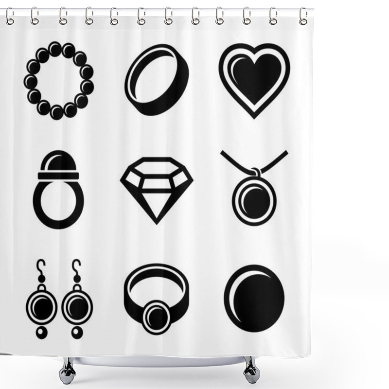 Personality  Jewelry Icons Set Shower Curtains