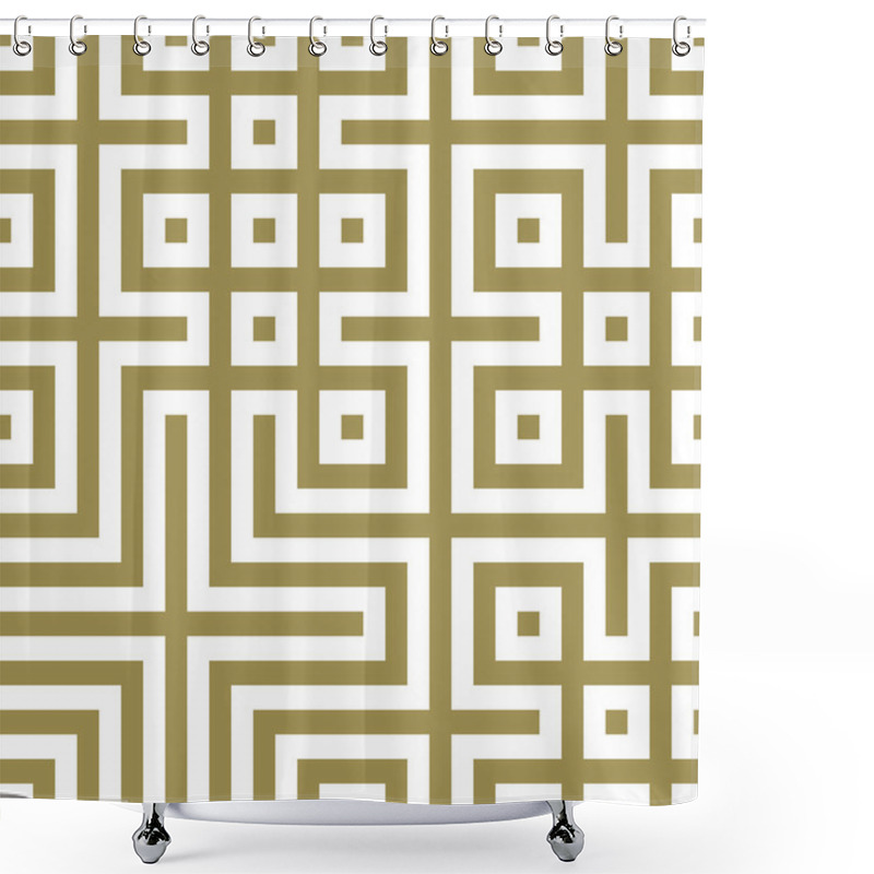 Personality  Abstract Lines Maze Generative Art Background Art Illustration Shower Curtains