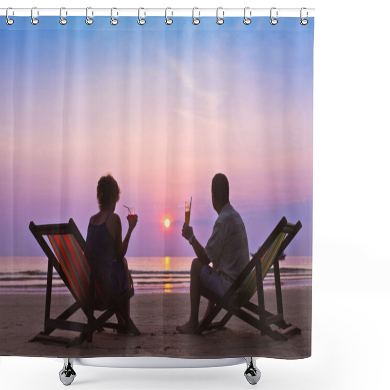 Personality  Couple On The Beach Shower Curtains