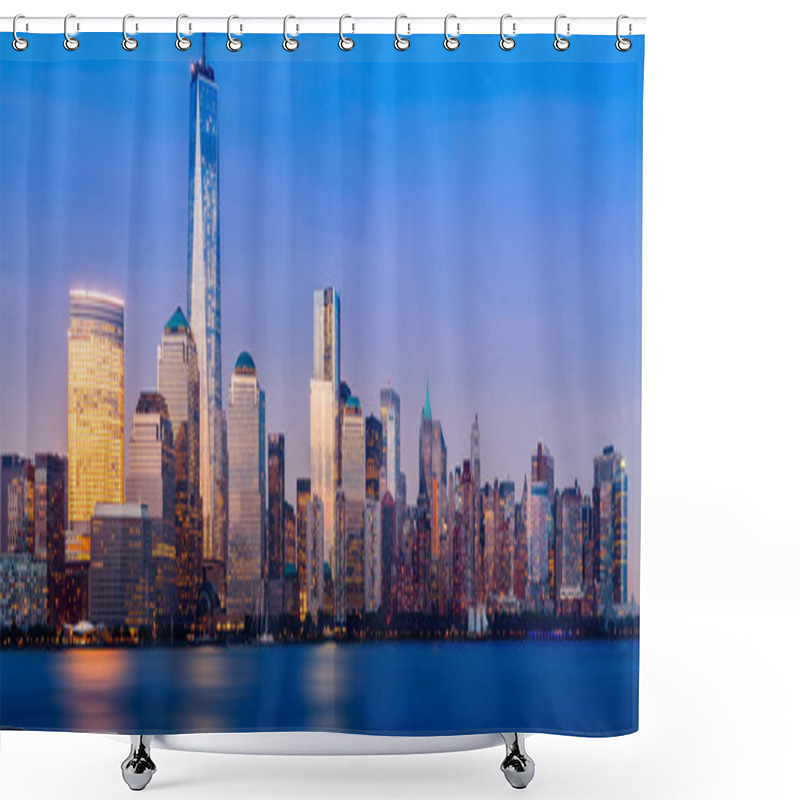 Personality  Skyline Of Lower Manhattan At Night Shower Curtains