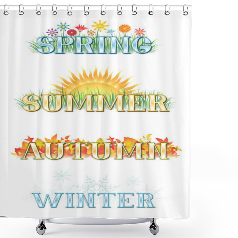 Personality  Four Seasons Banners Shower Curtains