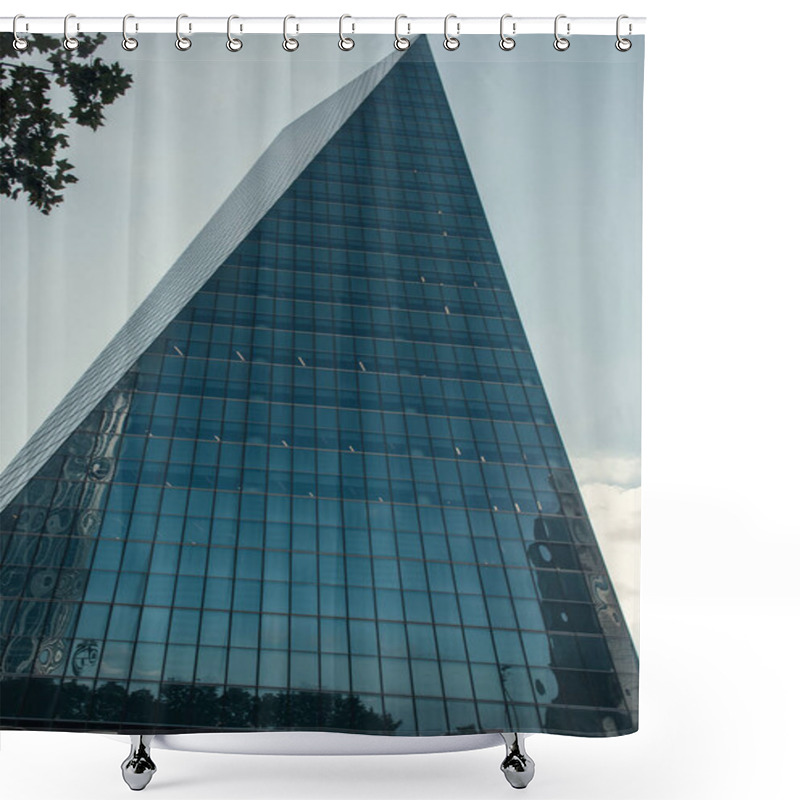 Personality  Low Angle View Of Hi-tech Skyscraper With Glass Facade In Istanbul, Turkey Shower Curtains