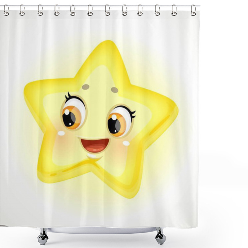 Personality  Cute Cartoon Baby Star Isolatrd On A White Background Shower Curtains