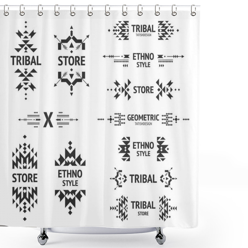 Personality  Set Of Abstract Logo Shower Curtains