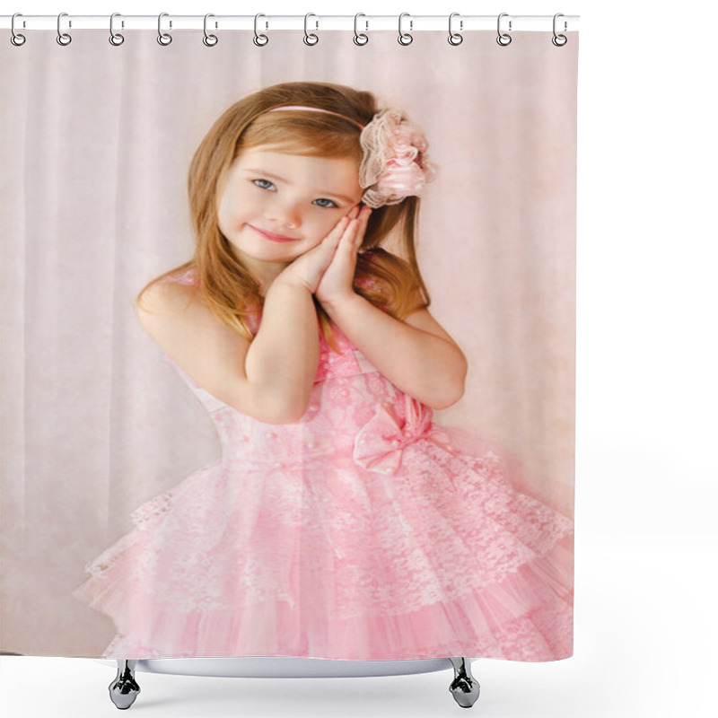 Personality  Portrait Of Cute Smiling Little Girl Shower Curtains