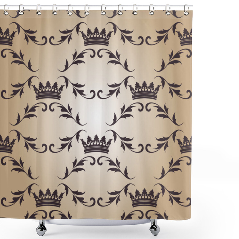 Personality  Seamless Pattern With Crowns. Shower Curtains