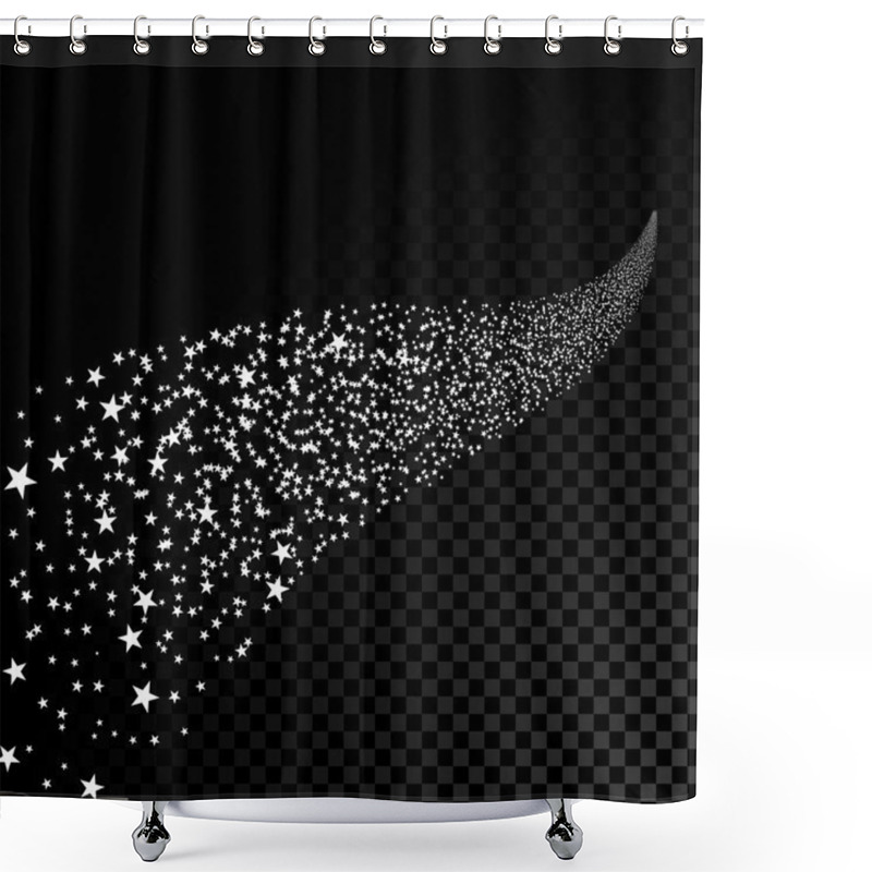 Personality  Falling Sparkling Stars Trail, Light Effect. Shower Curtains