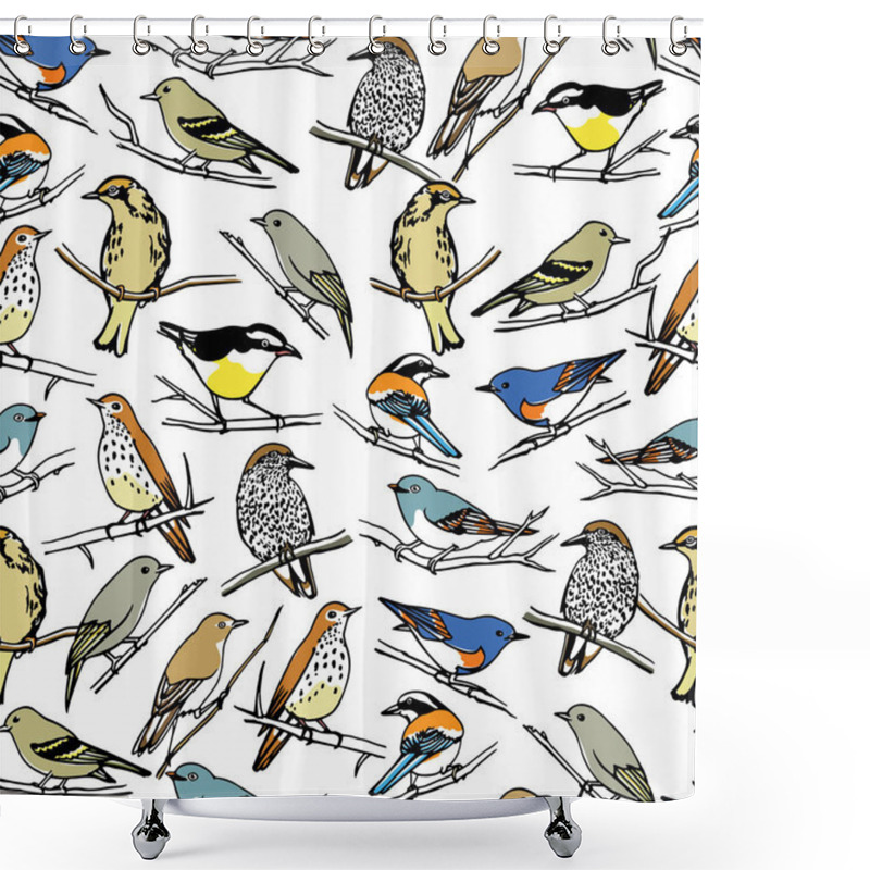 Personality  Birds Seamless Pattern Shower Curtains