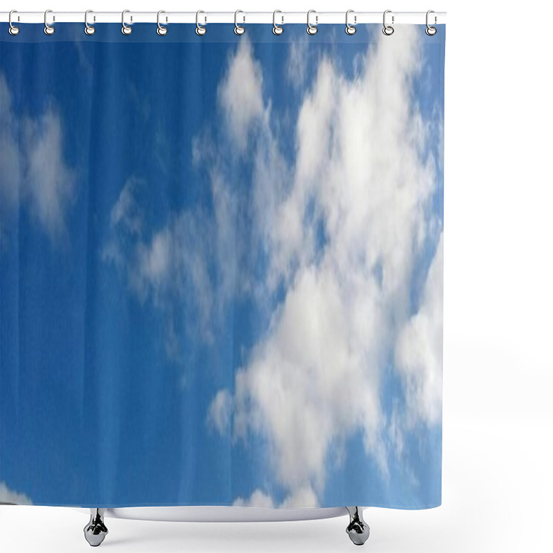 Personality  Many Large And Small White Clouds, Against The Blue Sky Shower Curtains