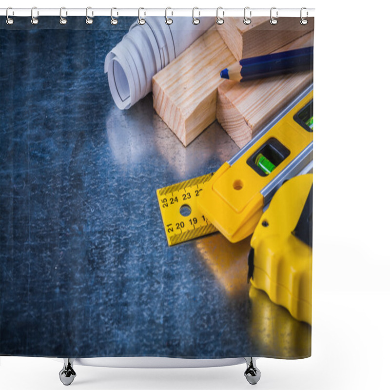 Personality  Composition Of Construction Working Tools Shower Curtains