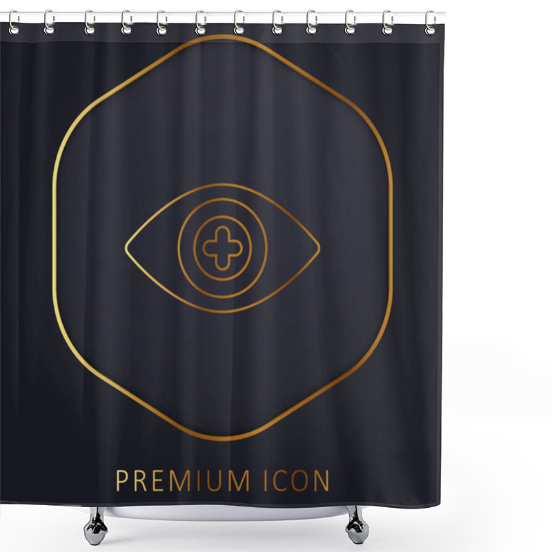 Personality  Bionic Contact Lens Golden Line Premium Logo Or Icon Shower Curtains