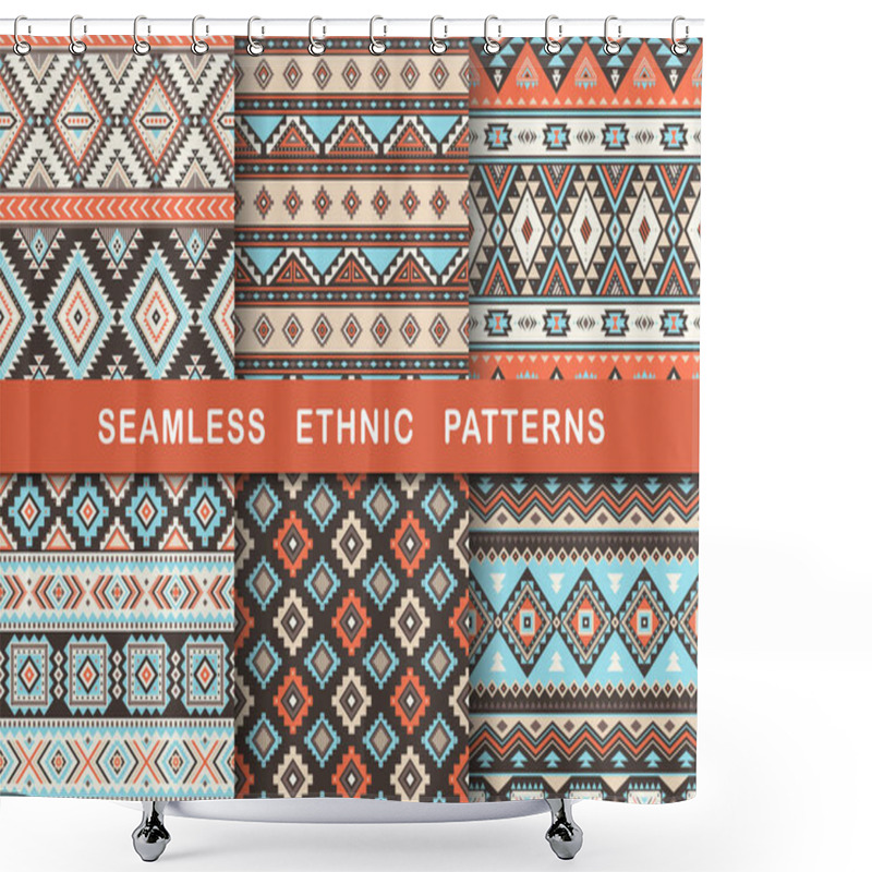 Personality  Ethnic Seamless Patterns. Shower Curtains