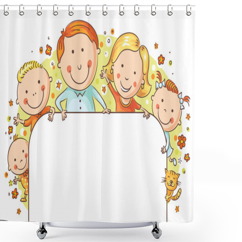 Personality  Happy Family Frame Shower Curtains