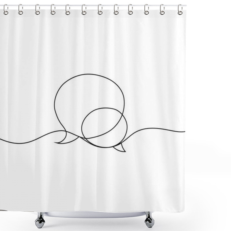 Personality  Hand Drawn Illustration Of Speech Communication With One Line. Vector Illustration Shower Curtains