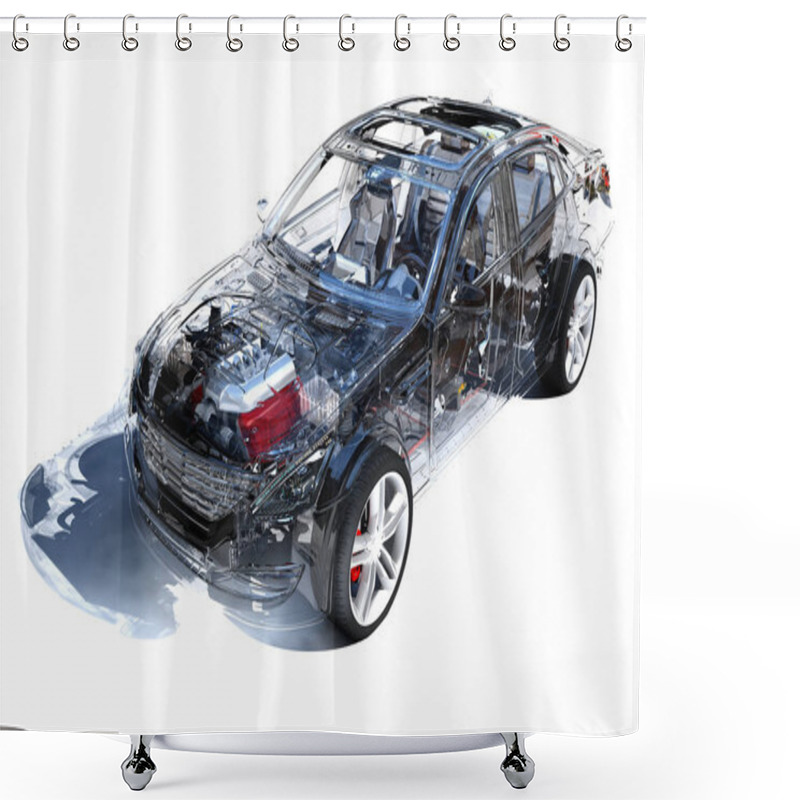 Personality  Transparent Model Cars. Shower Curtains