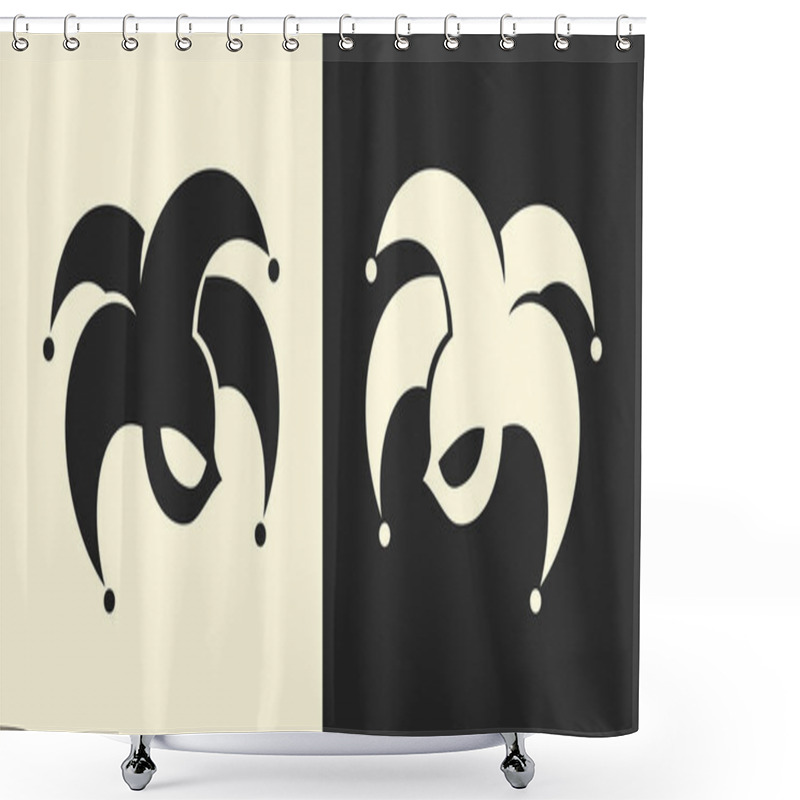 Personality  Jester Or Clown Symbol. Joker Sign Icon. Shower Curtains