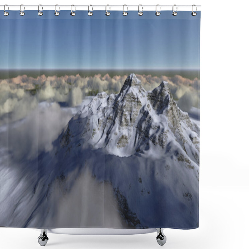 Personality  Mountain Above The Clouds Shower Curtains