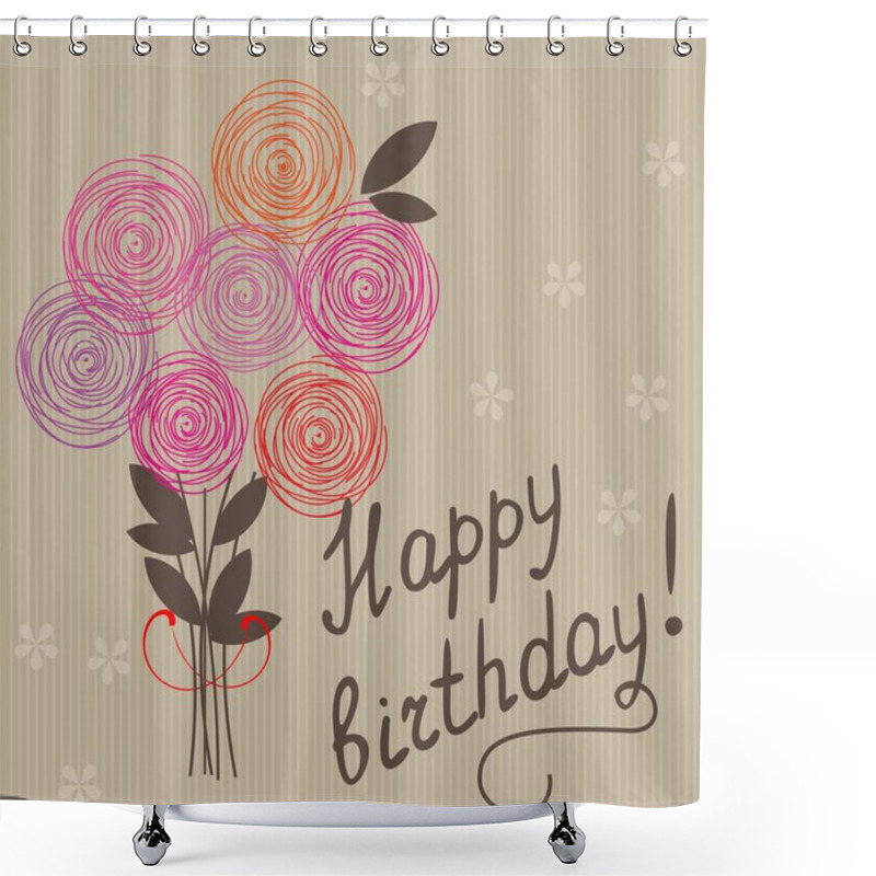 Personality  Card Happy Birthday Shower Curtains