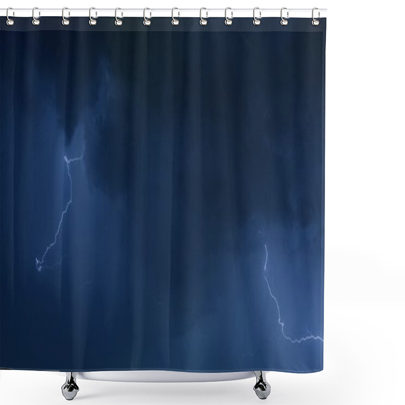 Personality  Dark Blue Stormy Sky Shower Curtains