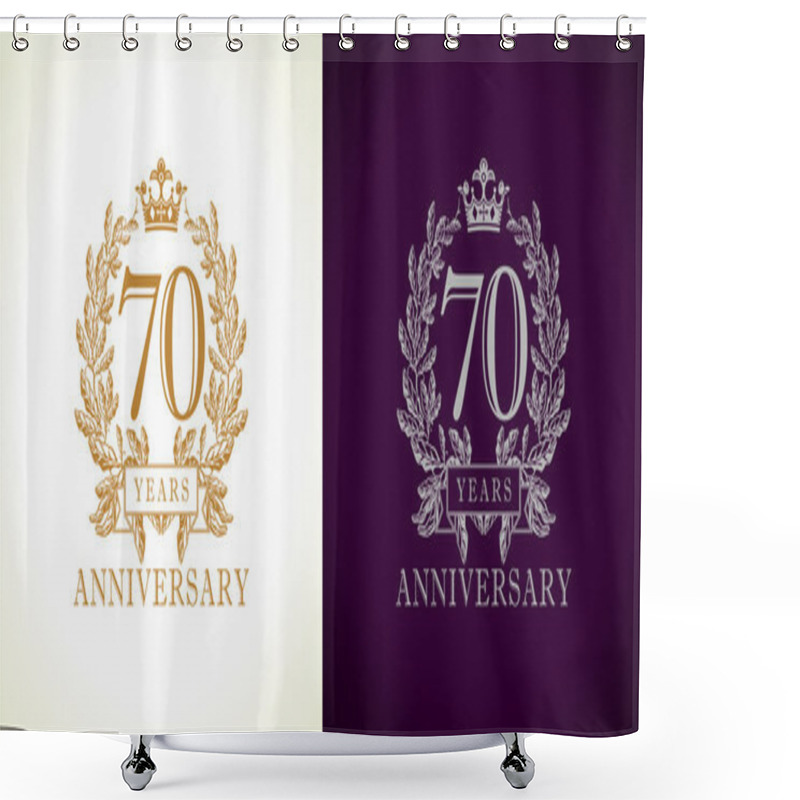 Personality  70 Anniversary Luxury Logo Shower Curtains