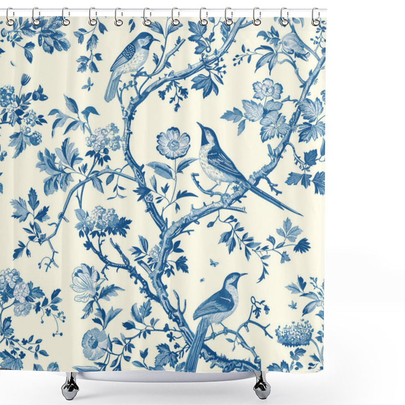 Personality  Featuring Delicate Florals, Wildflowers, And Romantic Motifs, This Seamless Pattern Is Crafted To Perfection. Shower Curtains