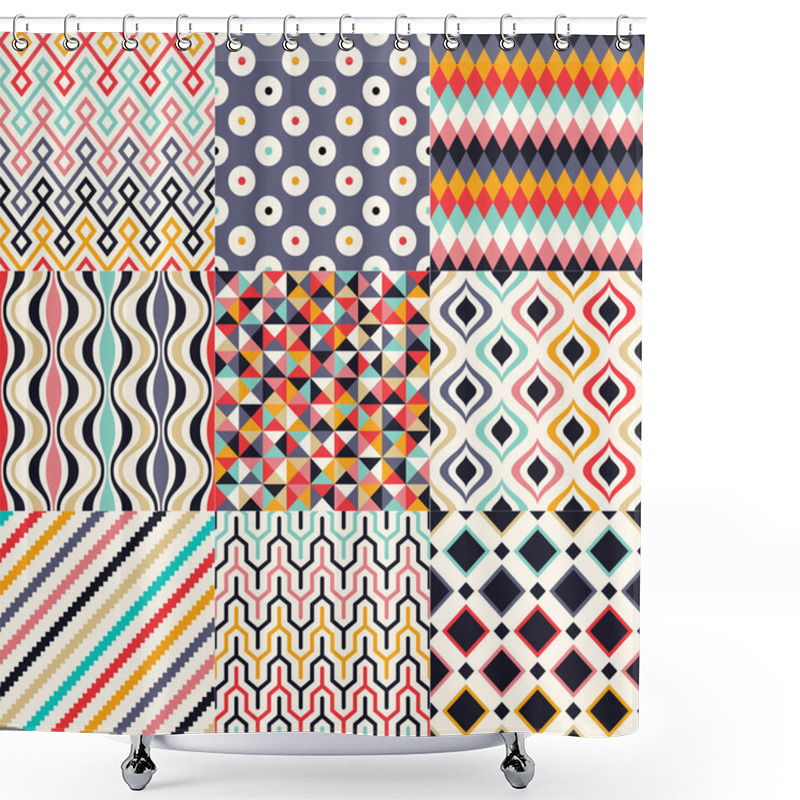 Personality  Retro Geometric Patterns Shower Curtains