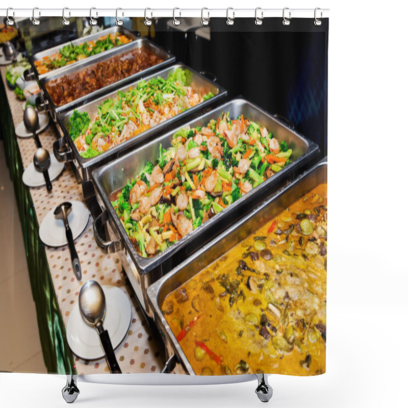 Personality  Thailand food buffet. shower curtains