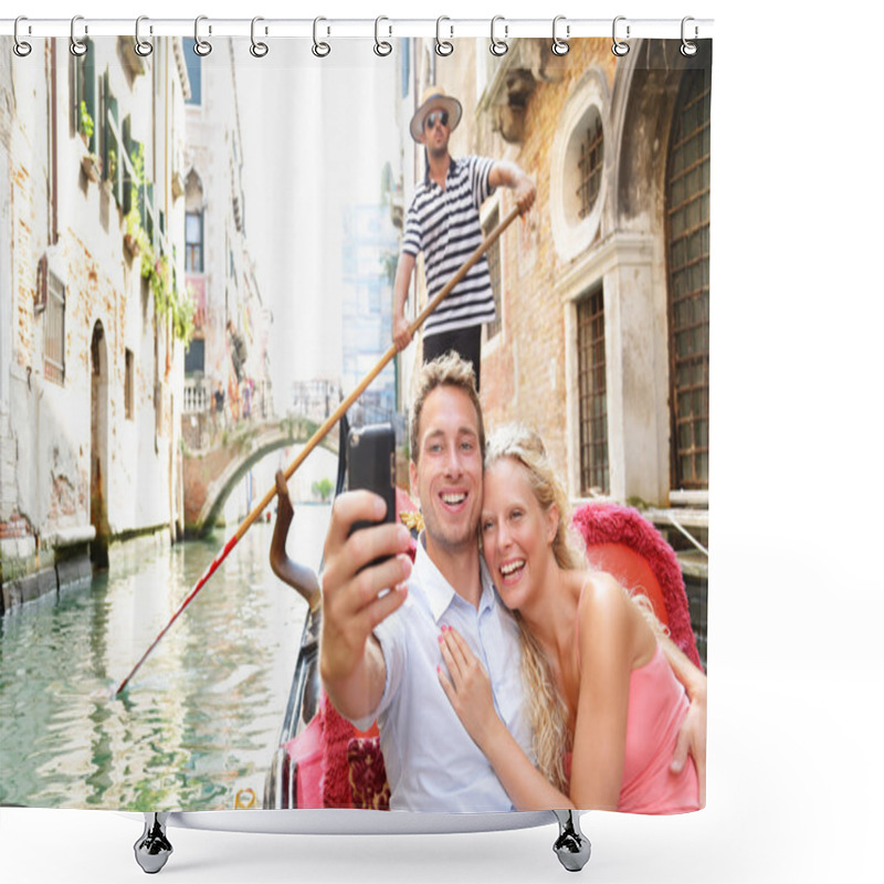 Personality  Couple In Venice On Gondole Ride Romance Shower Curtains