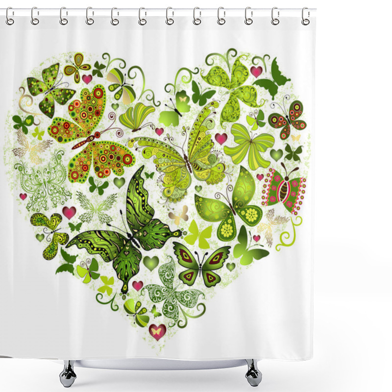 Personality  Big Spring Grunge Heart Shower Curtains