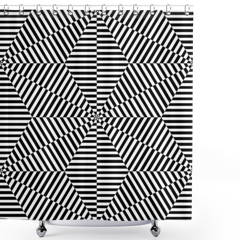 Personality  Seamless Diamonds And Triangles Op Art Pattern. Star Shape. Geometric Texture. Vector Illustration. Shower Curtains