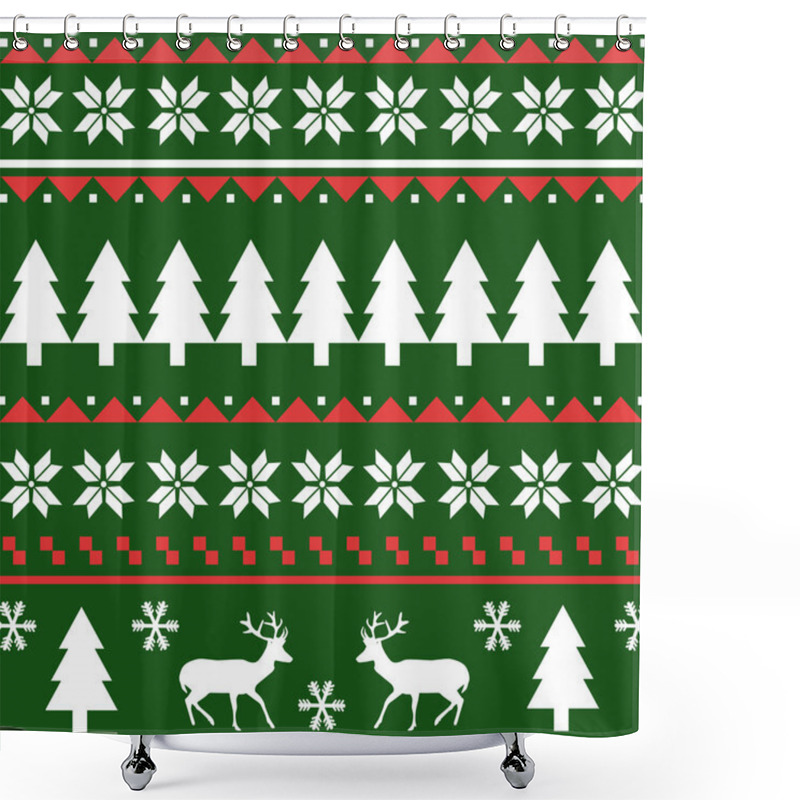 Personality  Seamless Christmas Pattern Shower Curtains