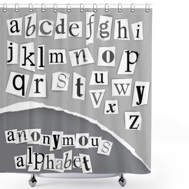 Personality  Anonymous Alphabet Made From Newspapers Shower Curtains